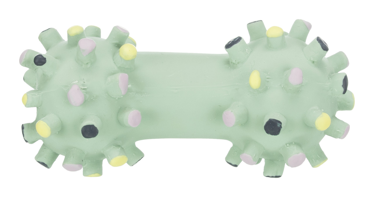 TRIXIE Hundespielzeug Knochenform, für alle Hunde, Zahnpflege+Spielspaß, robustes Gummi, Noppen bunt, interaktives Spielen.