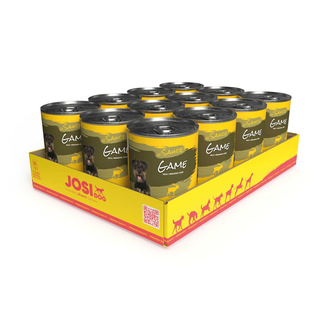 Josera JosiDog Game in Sauce, Hunde, Wild, Premium-Qualität, 12x400 g.