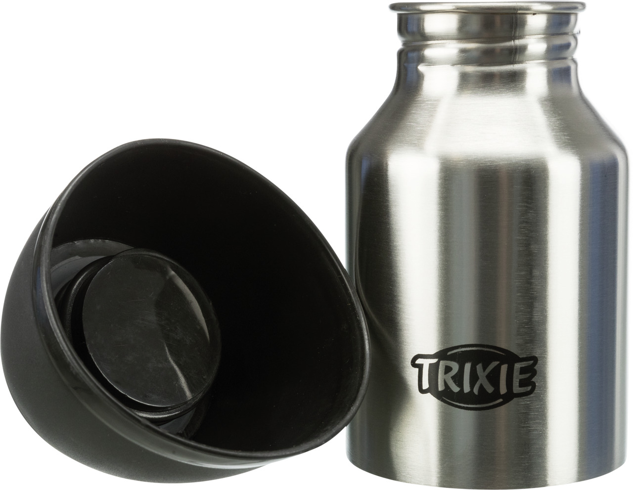 Trixie Flasche mit Trinknapf Edelstahl/Kunststoff Hunde Reisezubehör 300 ml