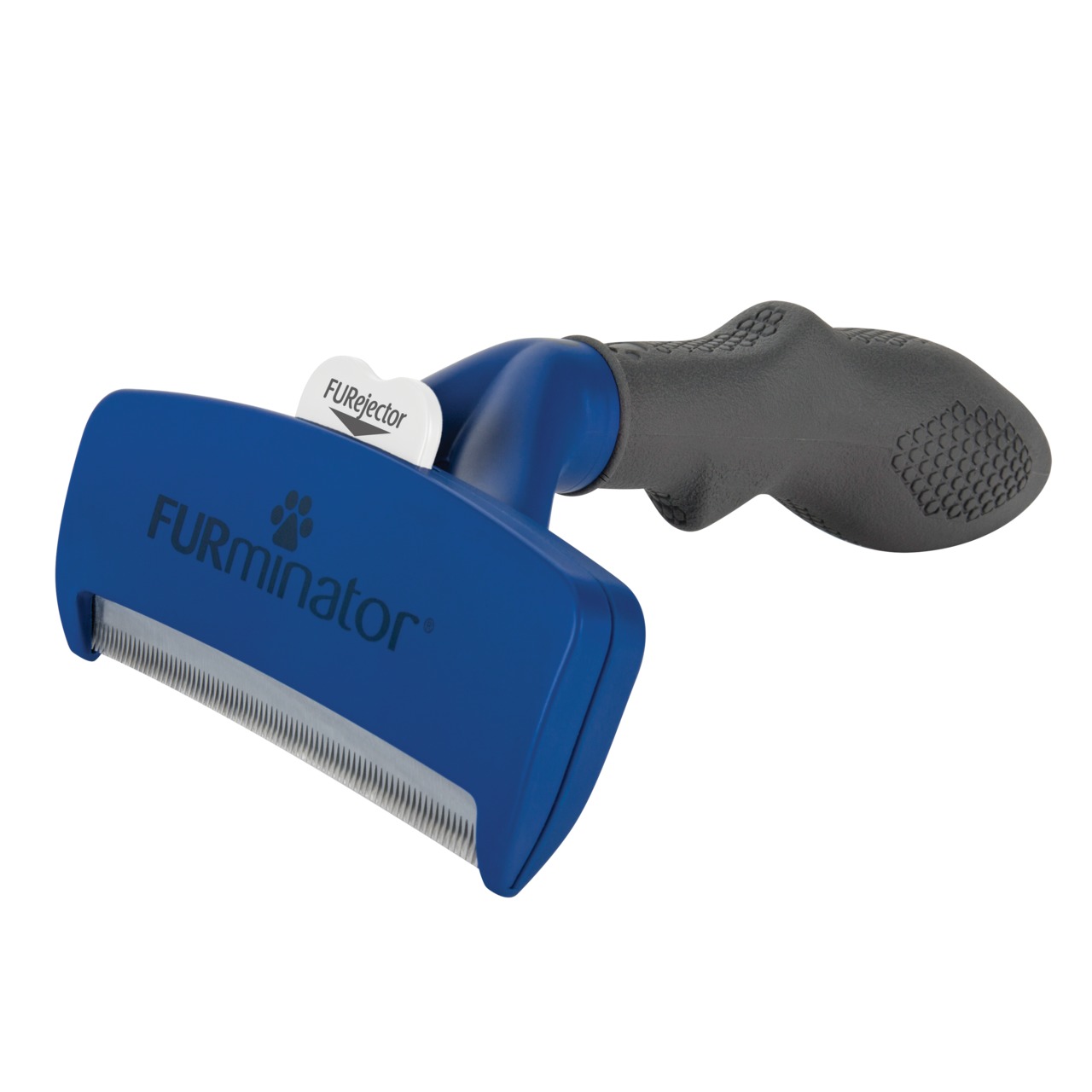 FURminator deShedding-Tool für Hunde, reduziert lose Haare & Unterwolle, ergonomisch, blaue Klinge, hochwertige Fellpflege.