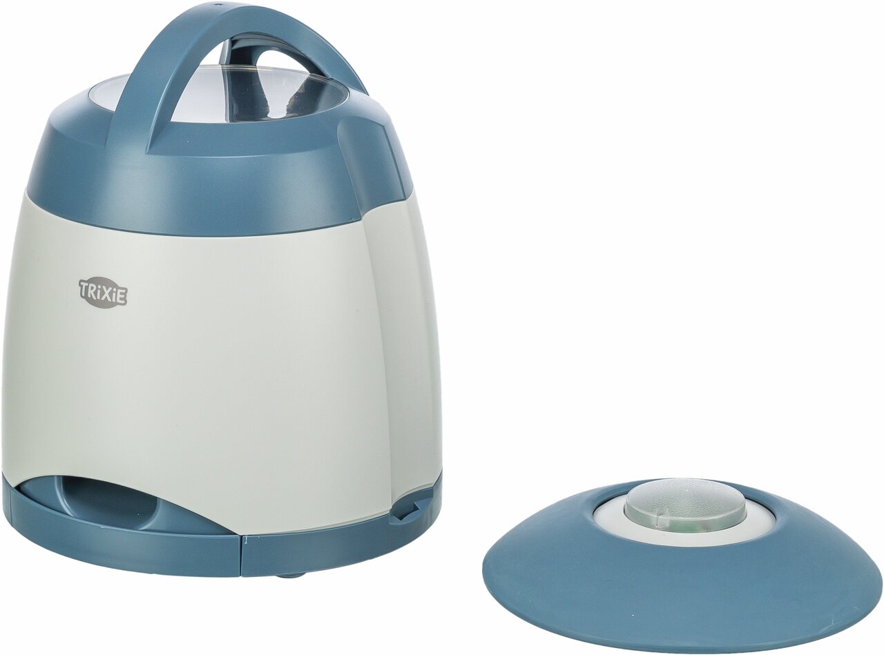 TRIXIE Futterautomat für Tiere, 2 Timer-Fächer, für Trocken-/Nassfutter, einfache Reinigung, ideal für Hunde und Katzen.