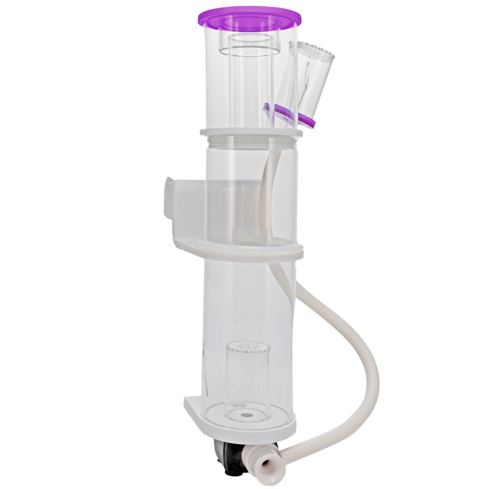 Dupla Marin Skimmer: Hochwertiger Abschäumer für Meerwasseraquarien, effektiv für organische Abfälle, transparent, violette Akzente.