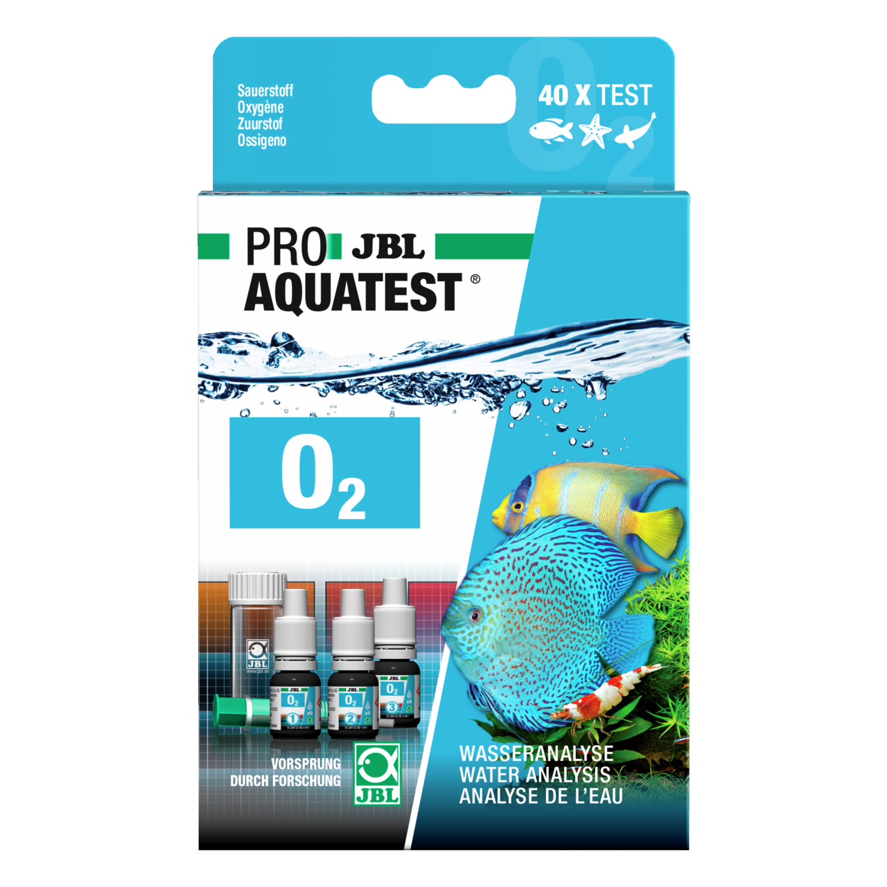 JBL ProAquaTest O2: Sauerstoff-Testset f. Aquarien/Teiche, 40 Tests, Zielgr. Aquarien-/Teichbesitzer, "Vorsprung durch Forschung".