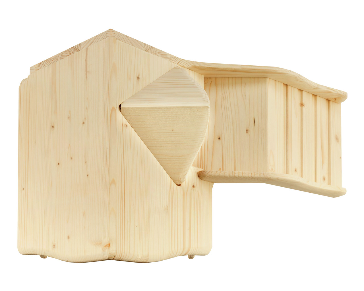 Vogelhaus Resch, für Wildvögel, aus unbehandeltem Holz, mit Maserung, abgeschrägter Öffnung & Plattform, ideal für Außenbereich.