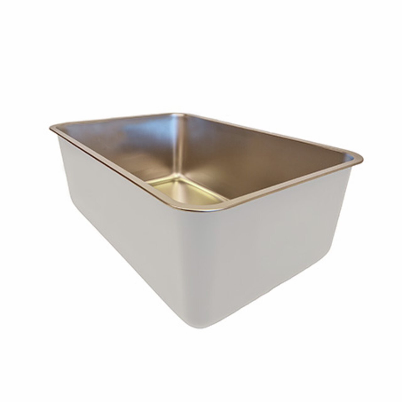 Rechteckige Edelstahlschale Quapas, glänzend innen, matt außen, robust, langlebig, leicht zu reinigen, ideal für Küche-Gastro.