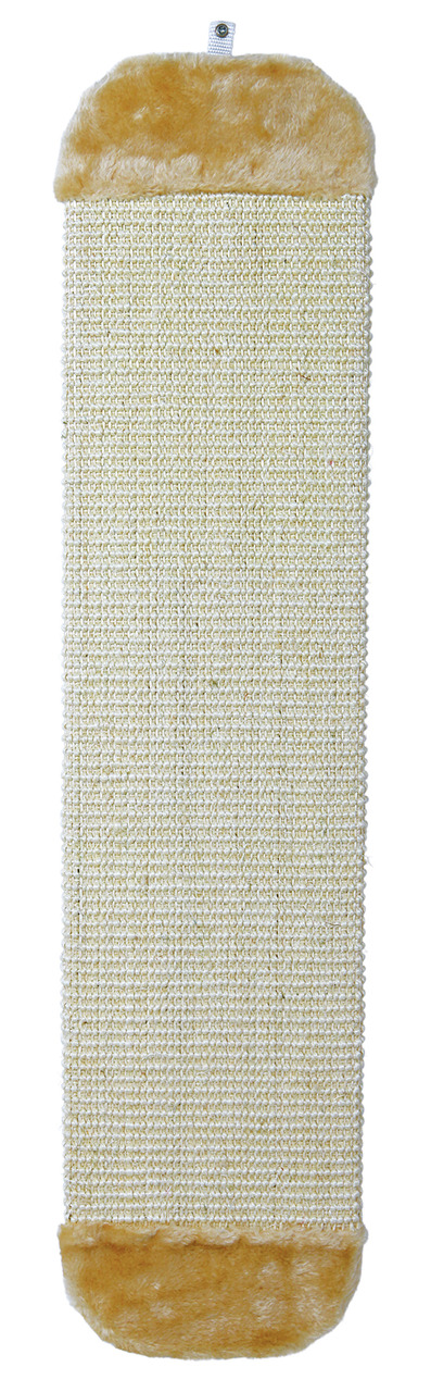 TRIXIE Kratzbrett f. Katzen, alle Rassen, Sisal+Plüsch, beige, 60x11cm, Krallenpflege, schützt Möbel, mit Aufhängung.
