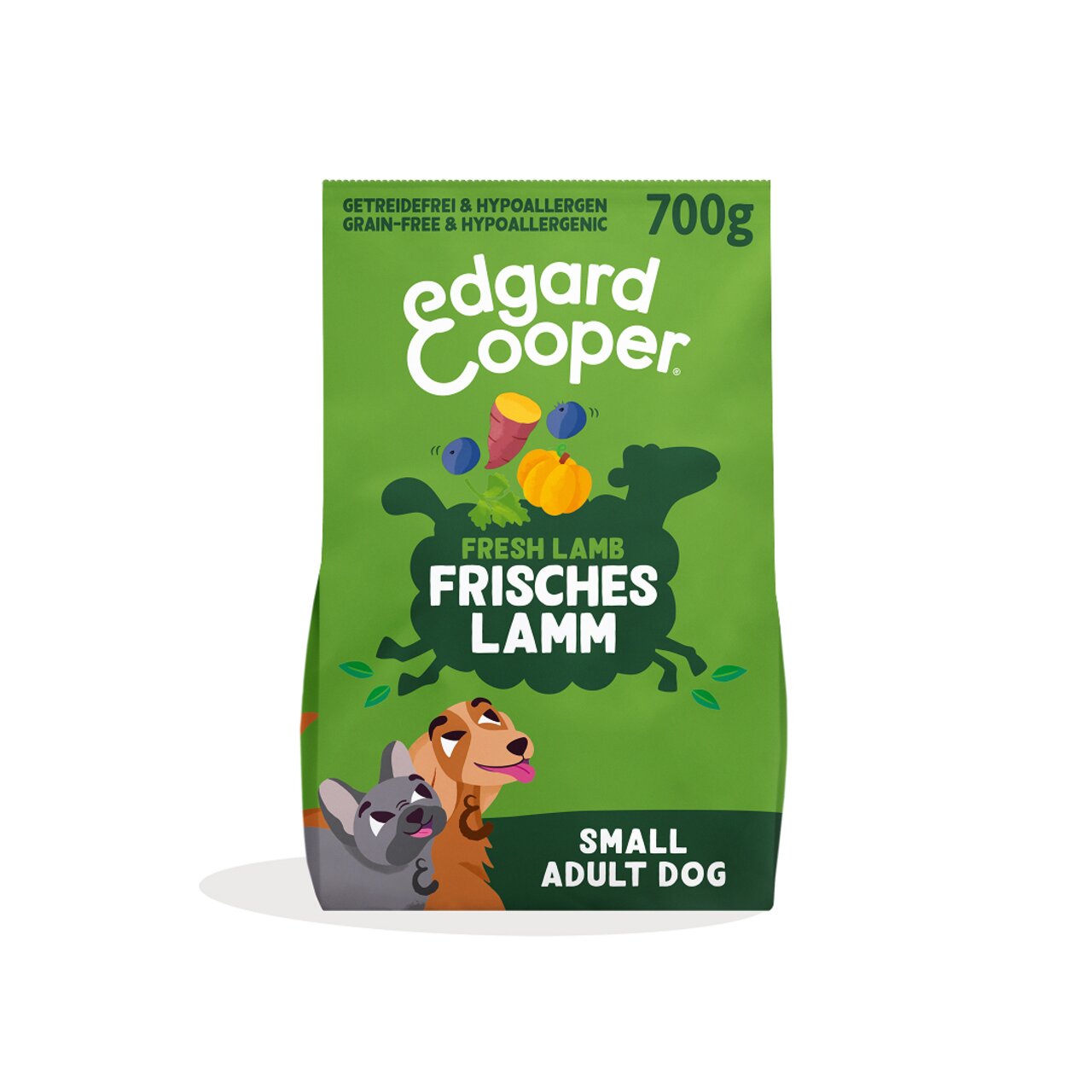Edgard & Cooper Hundefutter für kleine, erwachsene Hunde, Geschmacksrichtung Frisches Lamm, getreidefrei, 700 g.
