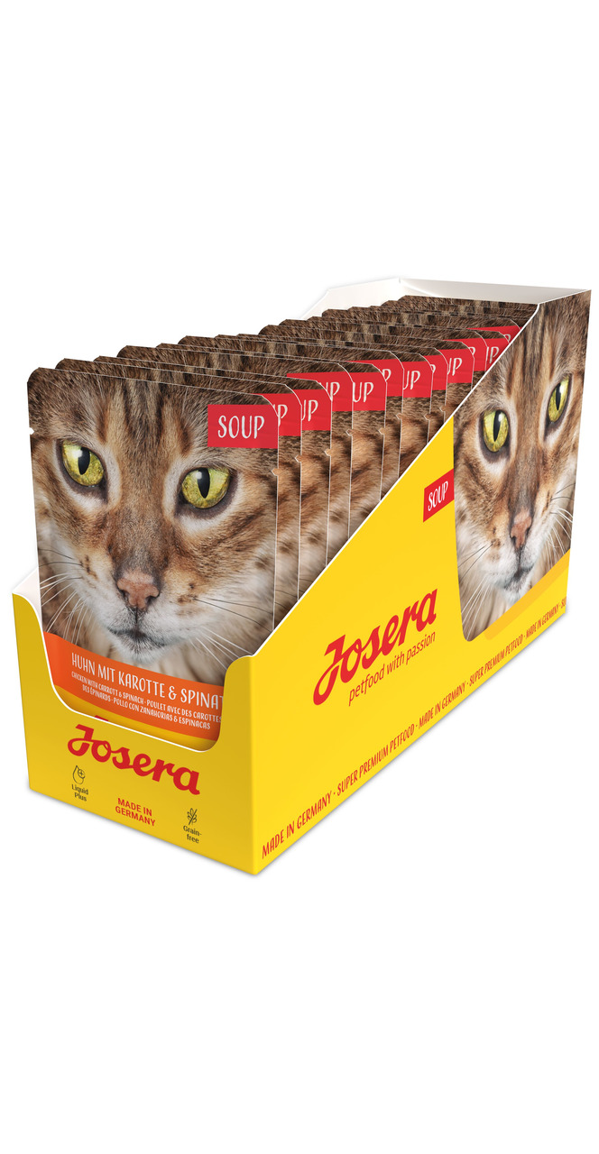 Josera Katzenfutter „Huhn mit Karotte & Spinat“, 70 ml, getreidefrei, Made in Germany.