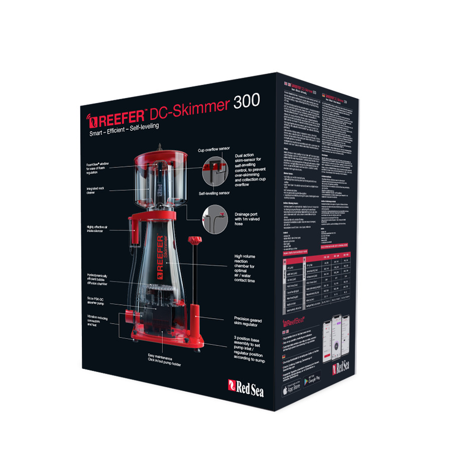 Red Sea REEFER DC-Skimmer 300: Abschäumer für Meerwasseraquarien, leise & effizient, mit Sensor, Halsreiniger & Luftregler.