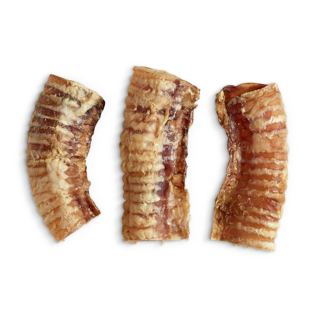 Lottis Häppchen Rinderkopfhaut, natürl. Kauartikel für Hunde, fettarm, proteinreich, goldbraun, knusprig, ca. handgroß.