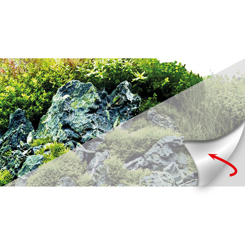 HOBBY Aquarienrückwandfolie, für Aquarienbesitzer, Motiv: Felsen & Pflanzen, realistisch, leicht anzubringen, EAN 4011444312044.