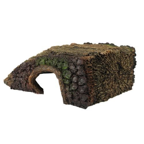 AQUA DELLA Aquarium-Deko Baumstamm, Höhle für Fische, realistische Holz--Moosdetails, ideal für Aquarien, rechteckig.