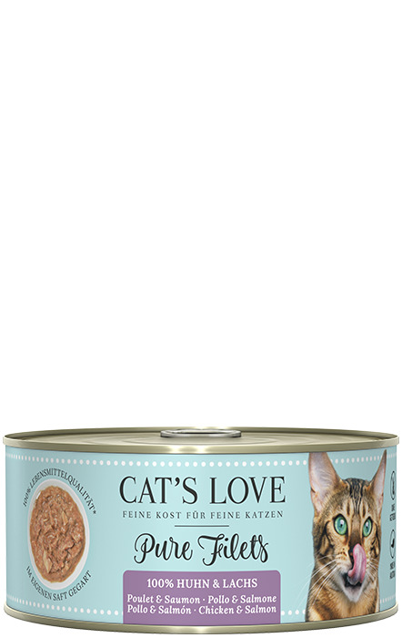 Cat's Love Pure Filets 100 % Lachs & Huhn Katzen Nassfutter 100 g