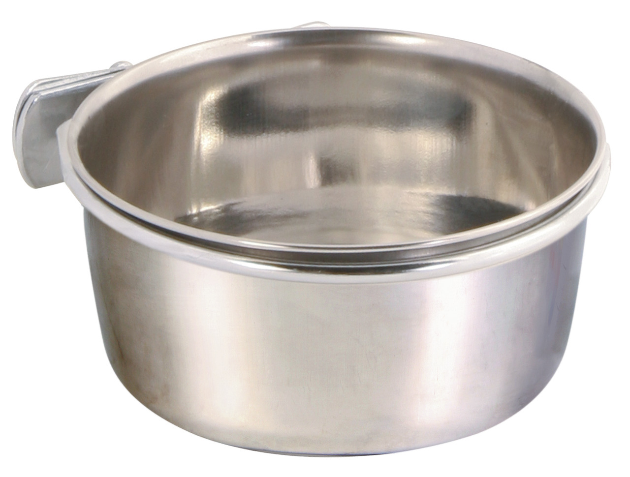 Edelstahl-Napf TRIXIE, für Hunde/Katzen, ideal für Futter/Wasser, 0,6L, robust, pflegeleicht, mit Halterung für Käfig/Wand.