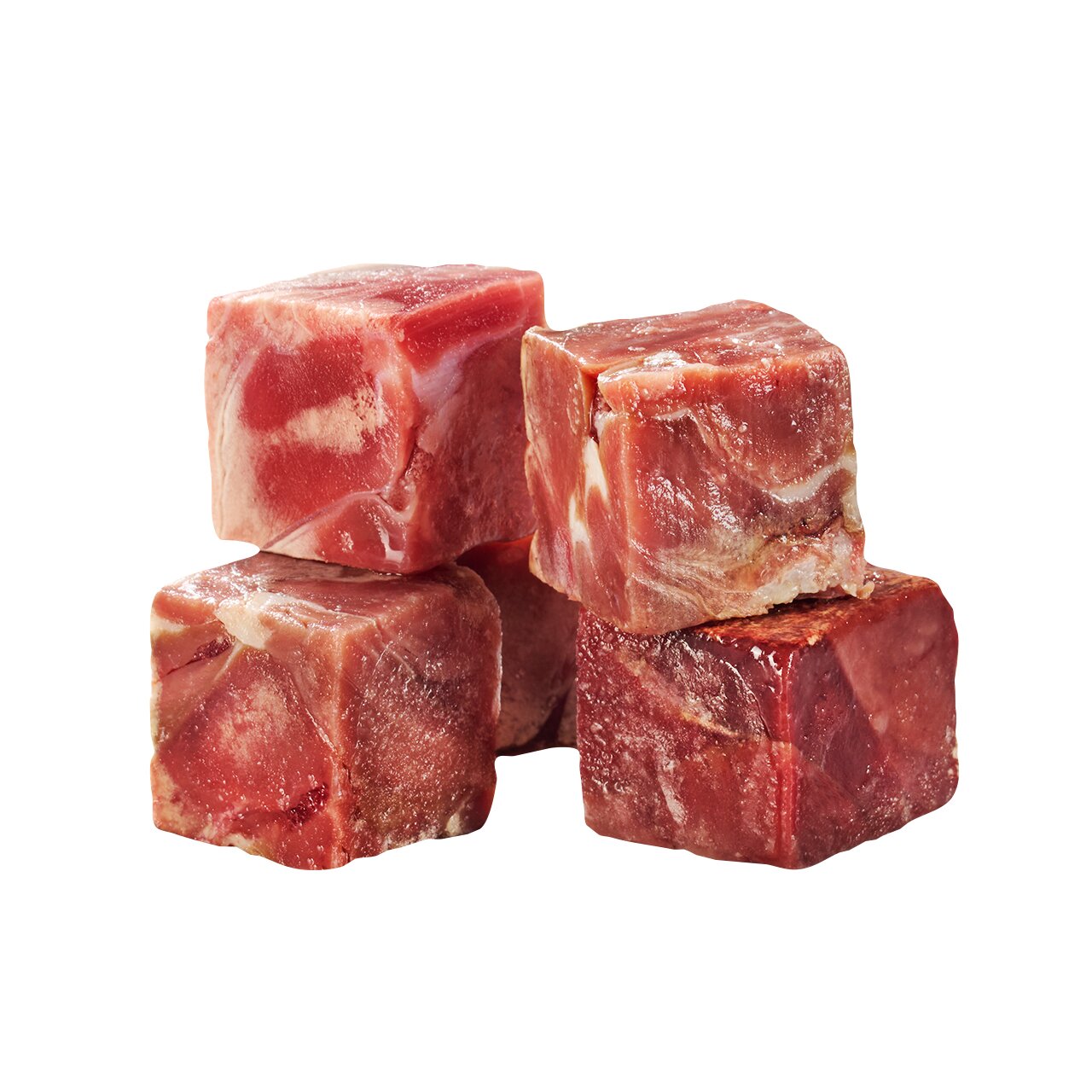 Gefrorene Fleischwürfel von LOTTIS HÄPPCHEN für Hunde. Geschmacksrichtung Rind. Natürlicher Kausnack, optimal für artgerechte Ernährung.