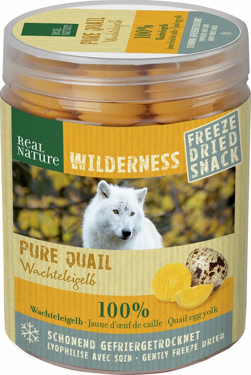 REAL NATURE Wilderness Pure Quail Wachteleigelb, Snack für Hunde, 100 % Wachteleigelb, gefriergetrocknet,