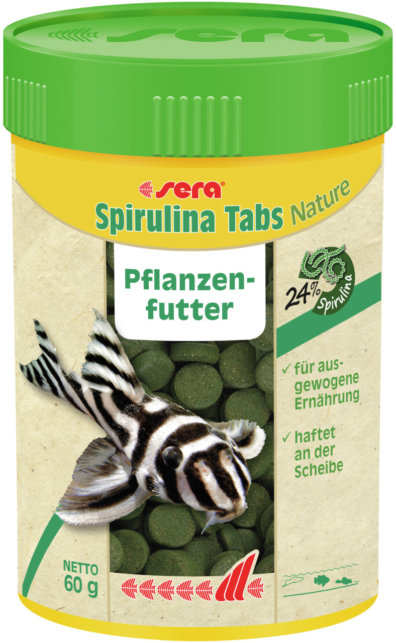 Sera Spirulina Tabs Nature Pflanzenfutter Aquarium Futtertabletten 100 ml