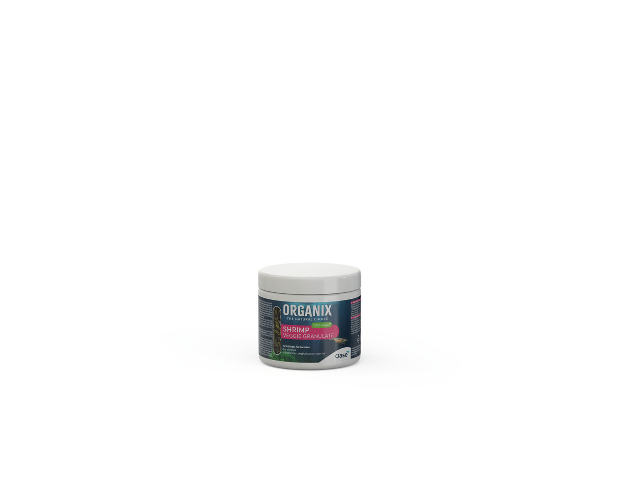 Oase Organix Shrimp Veggie Granulate, Fischfutter für Garnelen, pflanzlich, 120 g.