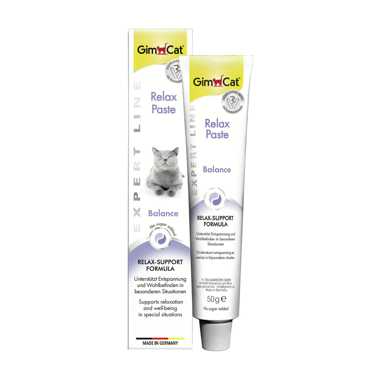 GimCat Relax Paste Balance, Expert Line, 50g, für Katzen: Unterstützt Entspannung-Wohlbefinden, Relax-Support-Formel, zuckerfrei, DE.