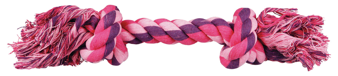TRIXIE Hundespielzeug, Baumwollseil, Rosa-Lila, für alle Hunde, Zahnpflege & Kauspaß, Zerrspiele & Apportieren, Länge ca. 26 cm.