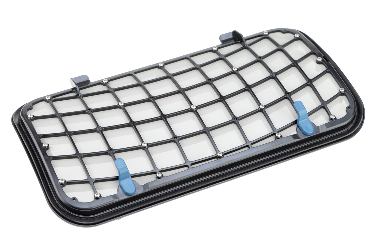 Oase Ersatzfilterdeckel, Ersatzteil für Oase-Filter, schwarz, mit Gitter & blauen Clips, sorgt für sichere Abdeckung & Filterleistung.