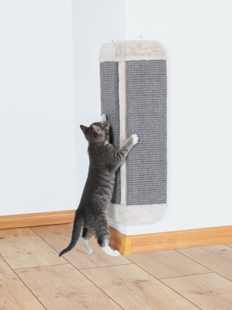 Trixie Kratzbrett für Zimmerecken grau Katzen Kratzmöbel 32 x 60 cm