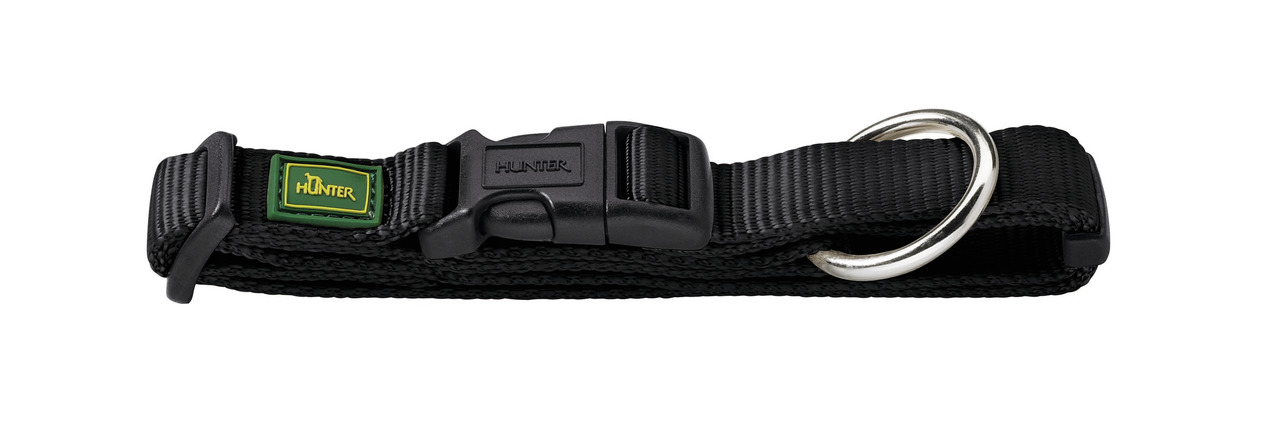 HUNTER Hundehalsband "Ecco Sport Vario Basic", Nylon, Klickverschluss, Metall-D-Ring, robust, für Hunde, ideal täglich.