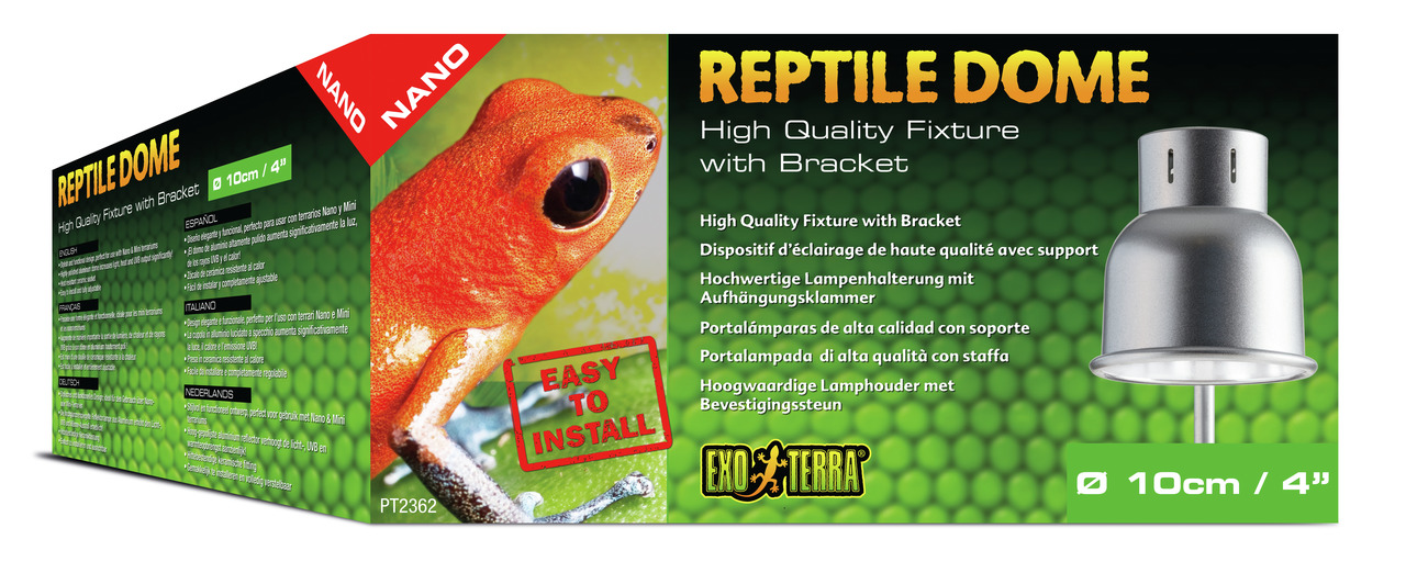 Exo Terra Reptile Dome, Lampenhalterung, für Terrarientiere, einfache Installation, 10 cm (4 Zoll), für Reptilienhalter.