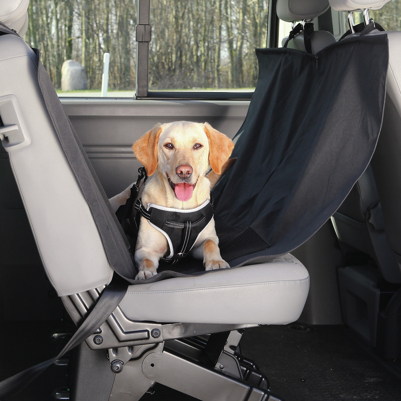 TRIXIE Sicherheitsgeschirr & Autoschondecke, für Hunde, Schutz & Sicherheit im Auto, schwarz, ideal für Hundebesitzer.