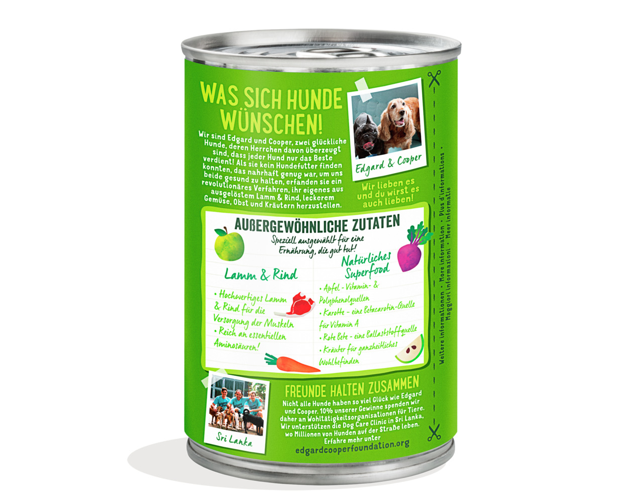Edgard & Cooper Hundefutter, Lamm & Rind, mit Apfel, Karotte & Rote Bete, 400g, gesunde Ernährung, hochwertige Proteine & Superfoods.