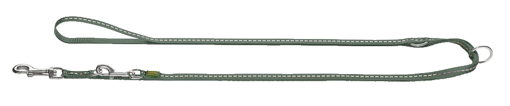 HUNTER Hundeleine "Tripoli", Nylon, reflektierende Nähte, verstellbar, für Hunde aller Größen, 2 Karabiner, mehrere Ringe.