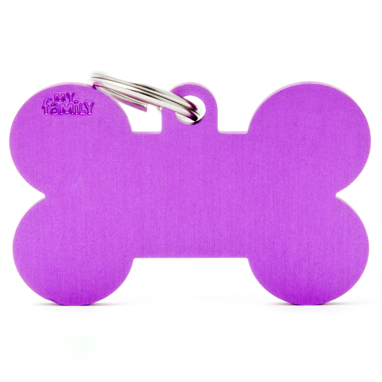 MY FAMILY Basic Bone Aluminum Tag XL purple Hundemarke