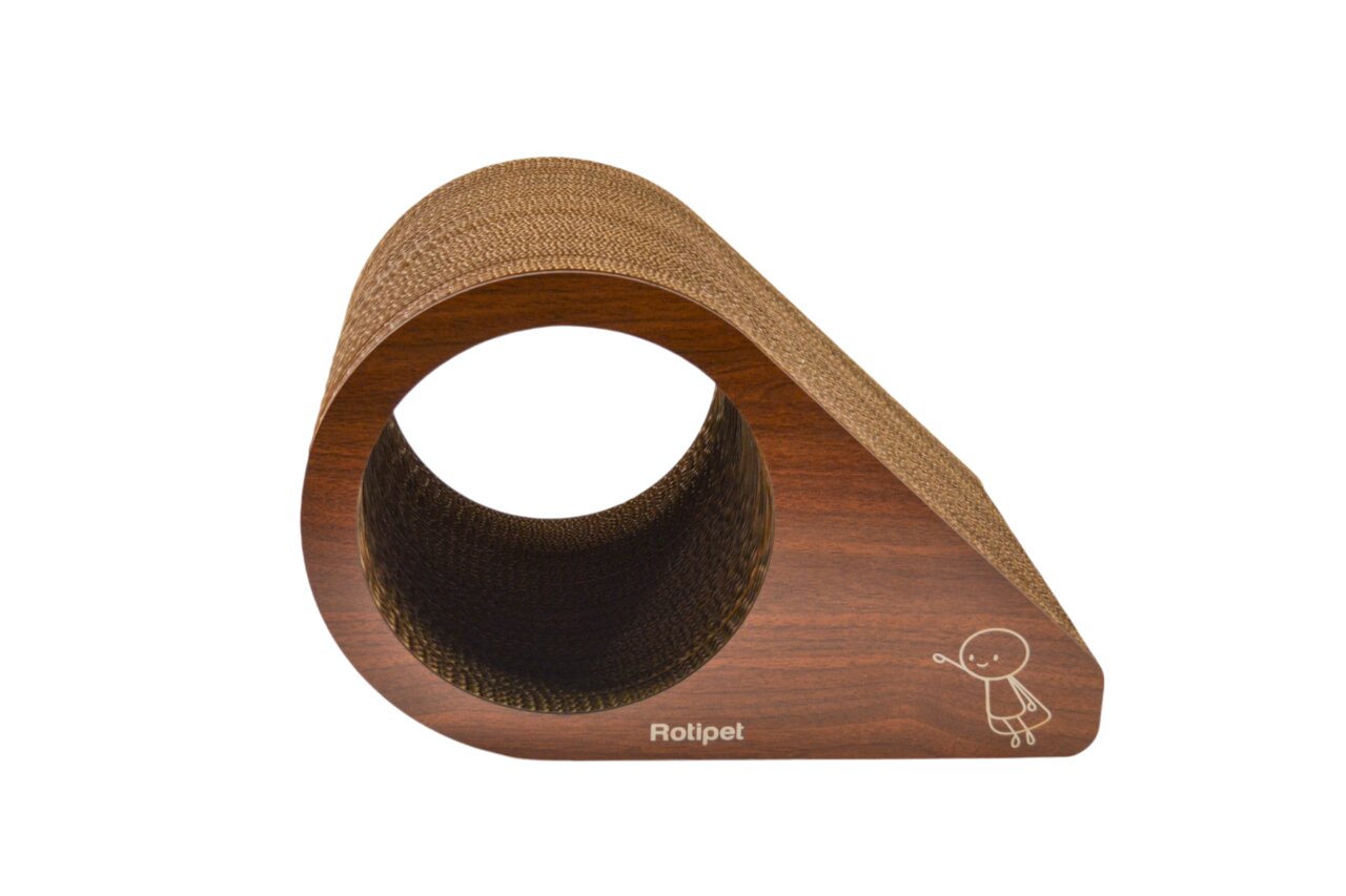 Rotipet Kratzmöbel für Katzen, dreieckig, Holzoptik, Sisal, nachhaltig, platzsparend. Ideal zum Kratzen, Spielen & Ausruhen.