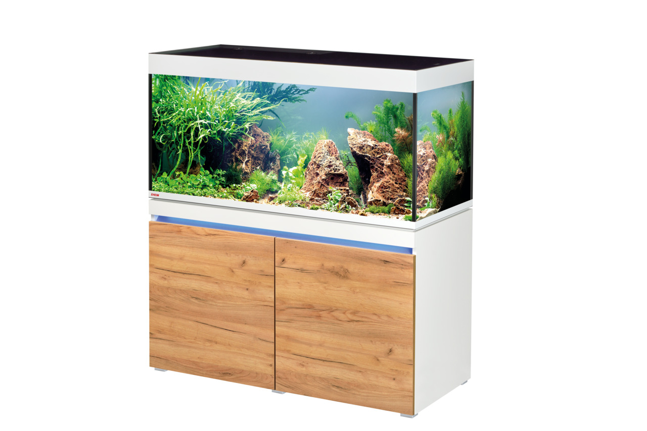EHEIM incpiria 300: Aquarium (300 L) mit Holzoptik-Unterschrank, für Süßwasserfische & Pflanzen, elegantes Design.