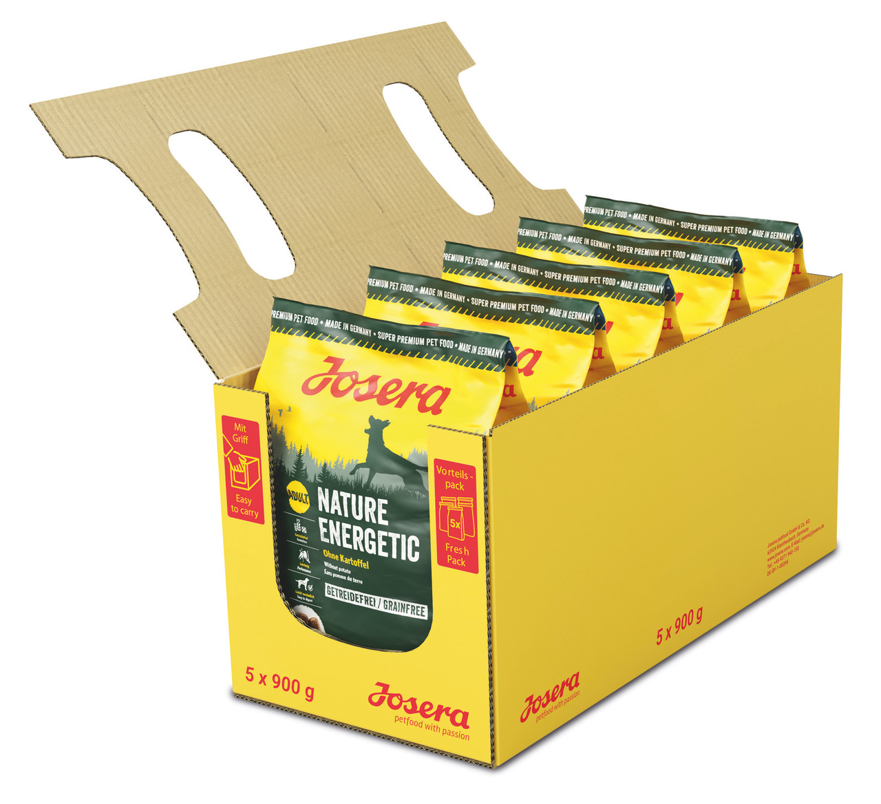 Sparpaket 5 x 900 g Josera Nature Energetic Hunde Trockenfutter