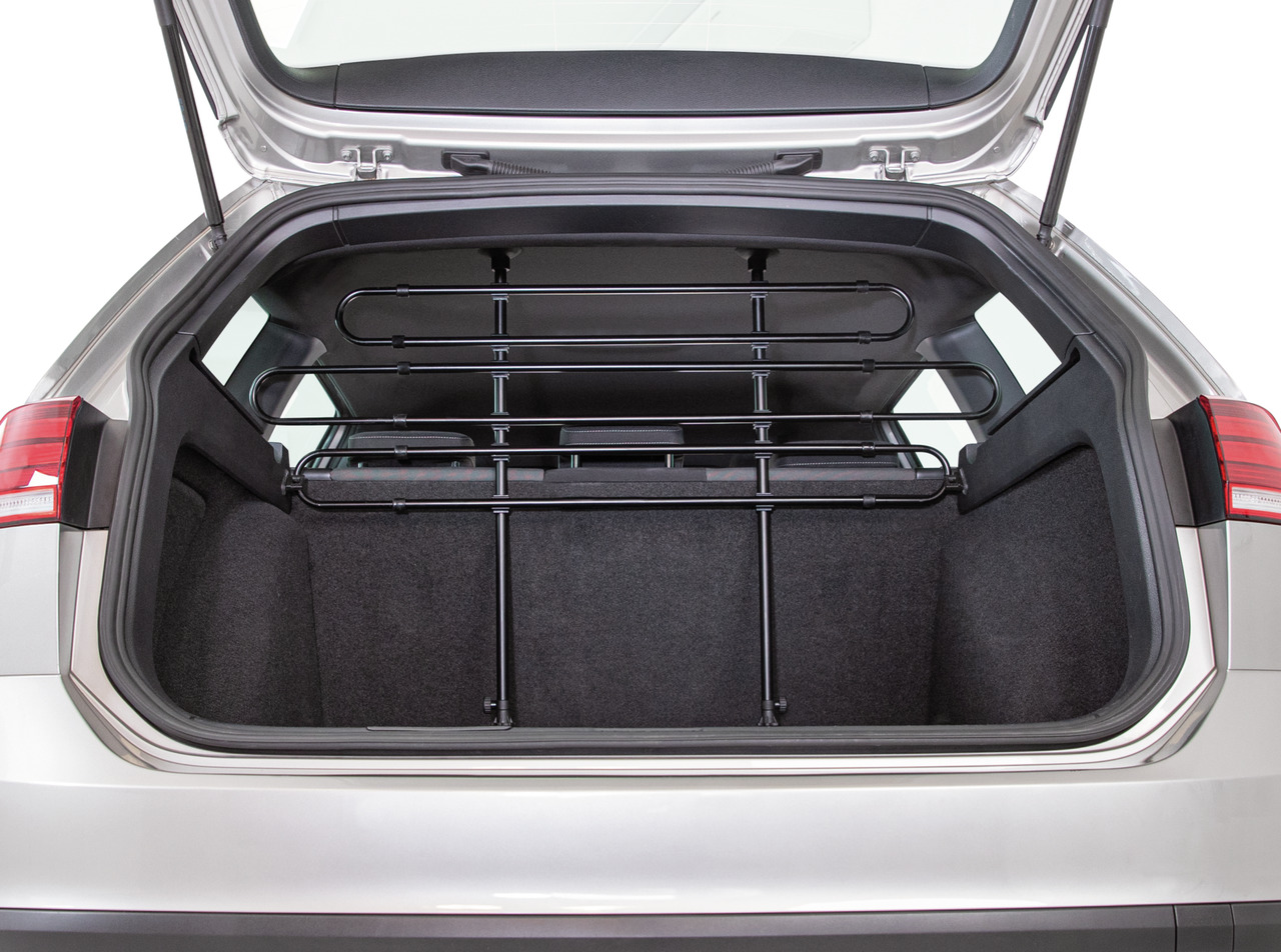 TRIXIE Auto-Schutzgitter f. Hunde, Metall, schwarz, verstellbar, stabil, Schutz im Auto, Montage einfach, sicherer Transport.