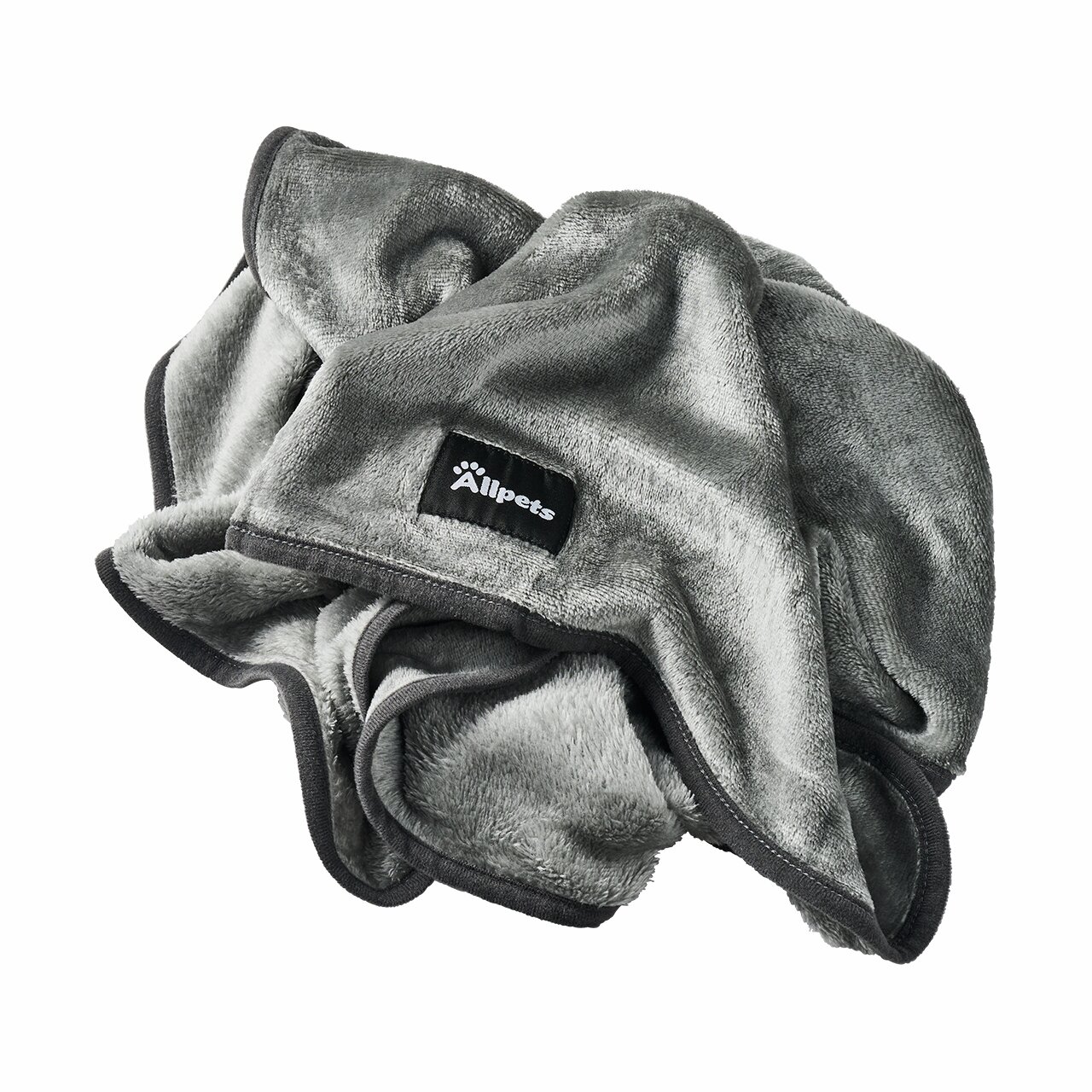 Weiche Kuscheldecke Allpets für Hunde & Katzen, graues flauschiges Material, Komfort & Wärme, ideal für Sofa, Körbchen, Auto.