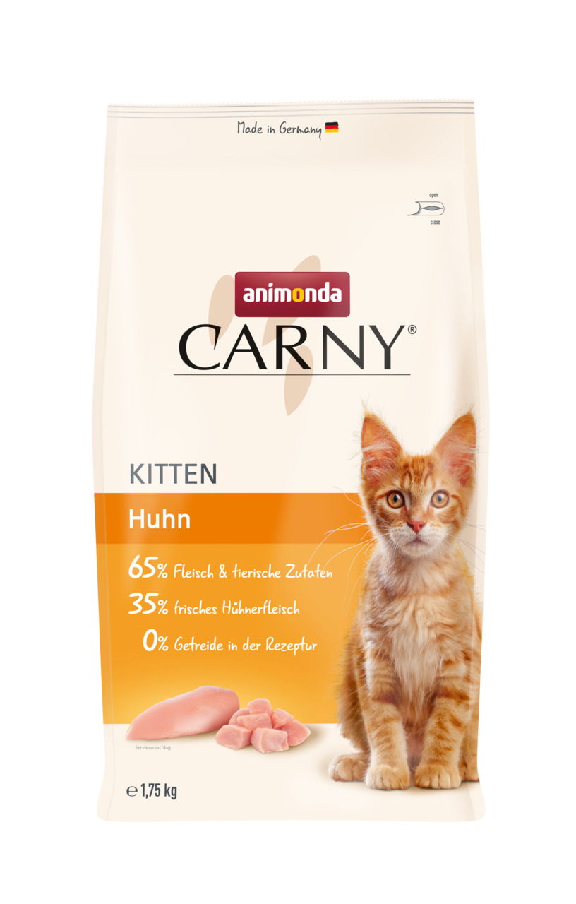 Animonda Carny Kitten Huhn, für Kätzchen, 65 % Fleisch, 35 % Hühnerfleisch, getreidefrei, 1,75 kg, Made in Germany.