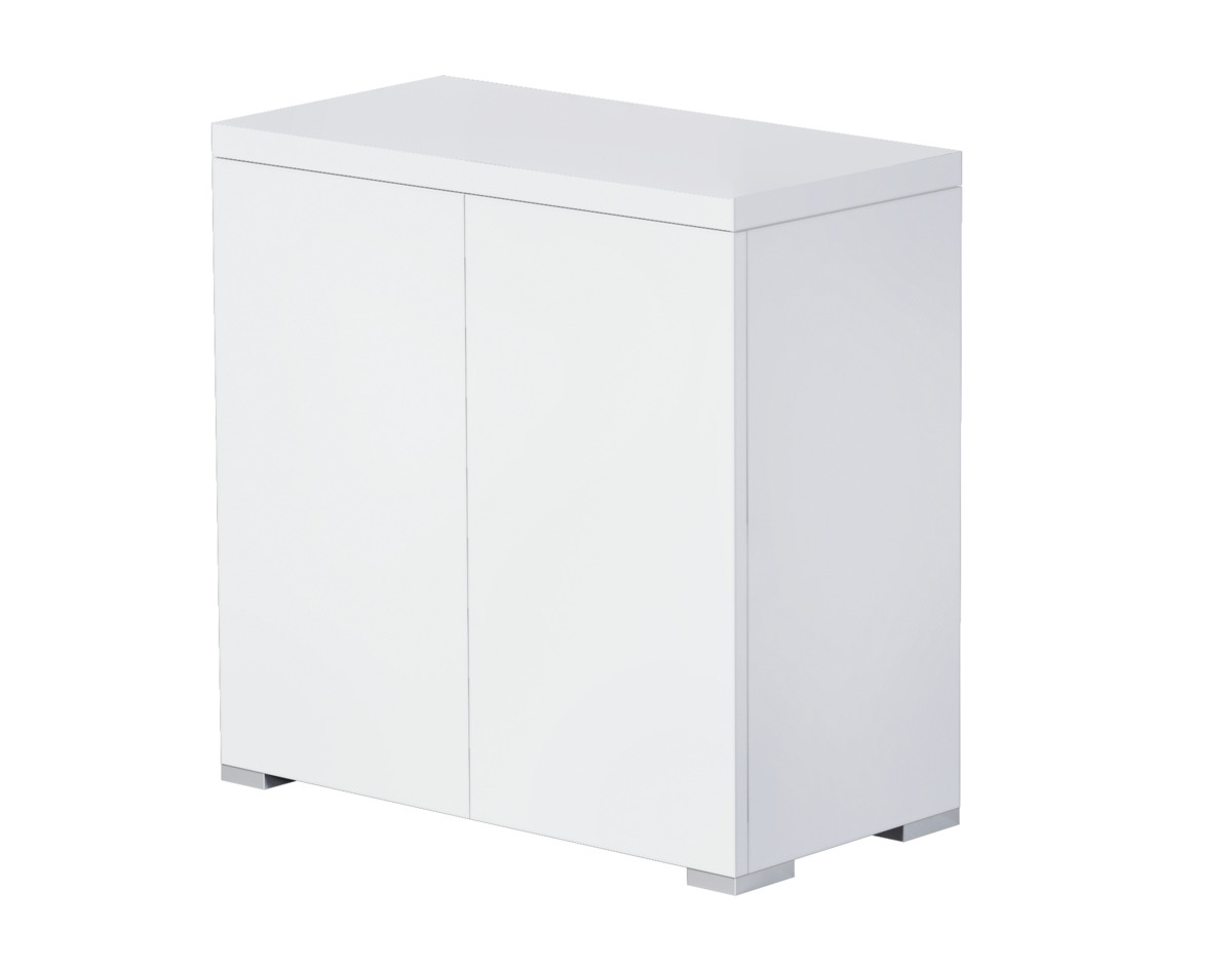 Weißer Unterschrank Oase, stilvolle Ergänzung für Aquarien-Wohnräume, minimalistisch, 2 Türen, glänzend, stabil, Stauraum.