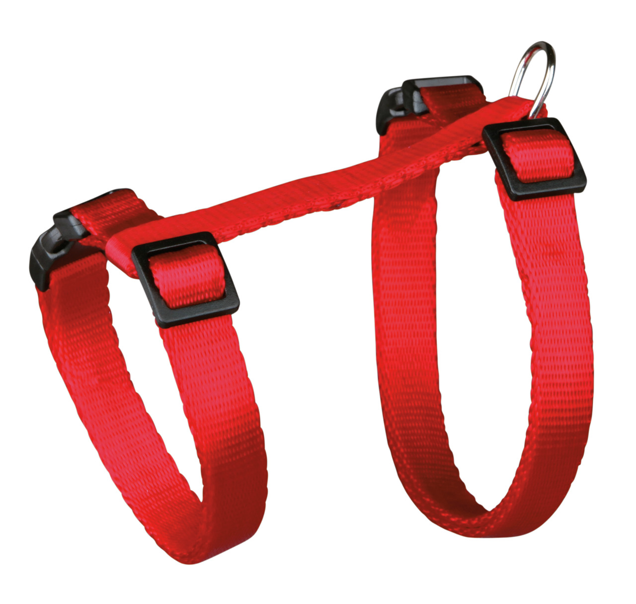 TRIXIE Katzengeschirr, Nylon, verstellbar, für Katzen aller Größen, rot, ideal für Spaziergänge, sicher & bequem.