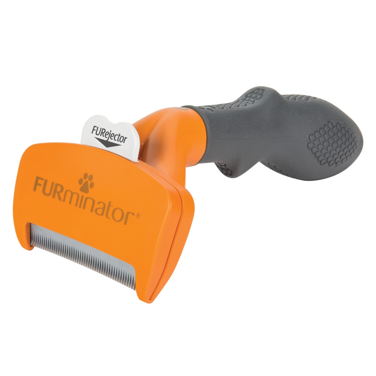 FURminator deShedding-Tool, orange, für Hunde & Katzen, entfernt lose Haare & Unterwolle, ergonomischer Griff, Edelstahlkante.