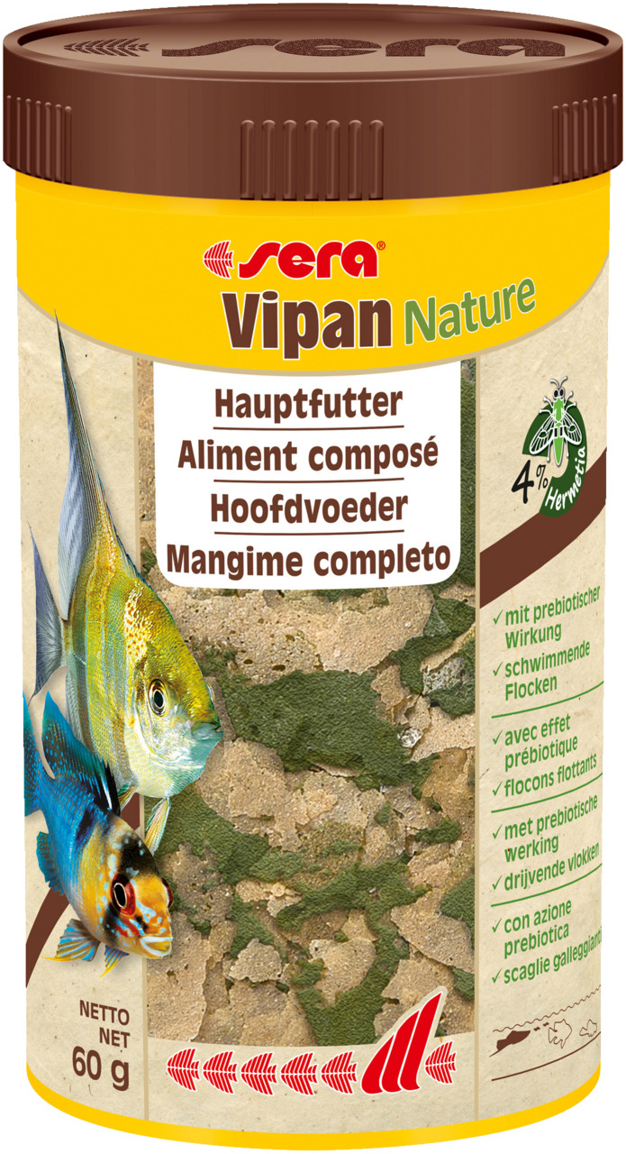 Sera Vipan Nature Hauptfutter Aquarium Flockenfutter 250 ml