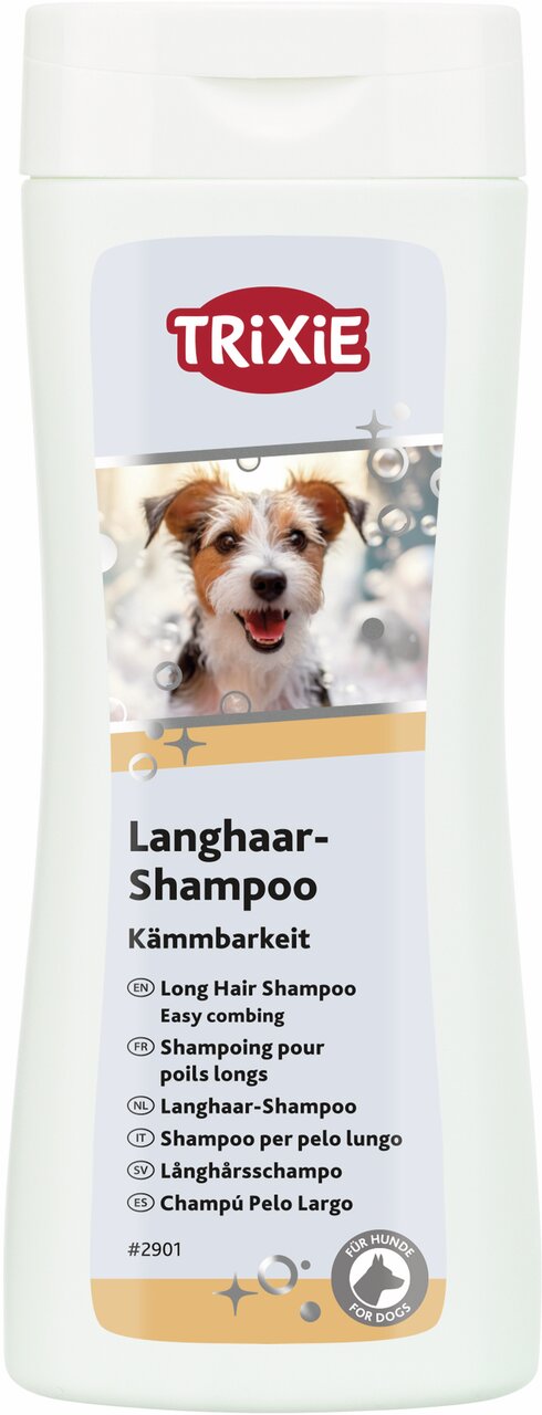 TRIXIE Langhaar-Shampoo für Hunde, 250 ml, erleichtert Kämmen von langem Fell, speziell für Hunde, mit Collie auf der Flasche.