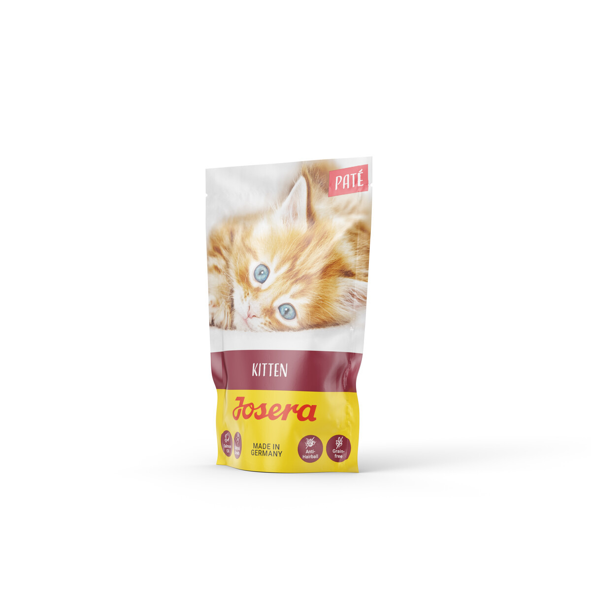 Josera Paté Kitten, Katzenfutter f. junge Katzen, getreidefrei, ohne Zuckerzusatz, künstl. Farb--Aromastoffe, 85g, Hergest. in DE.
