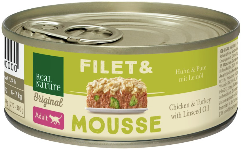 REAL NATURE Filet & Mousse Huhn und Pute 85 g