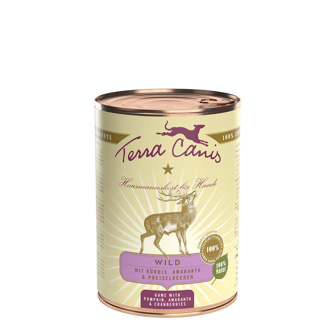 Sparpaket 24 x 400 g Terra Canis Wild mit Kürbis, Amaranth und Preiselbeeren Hunde Nassfutter