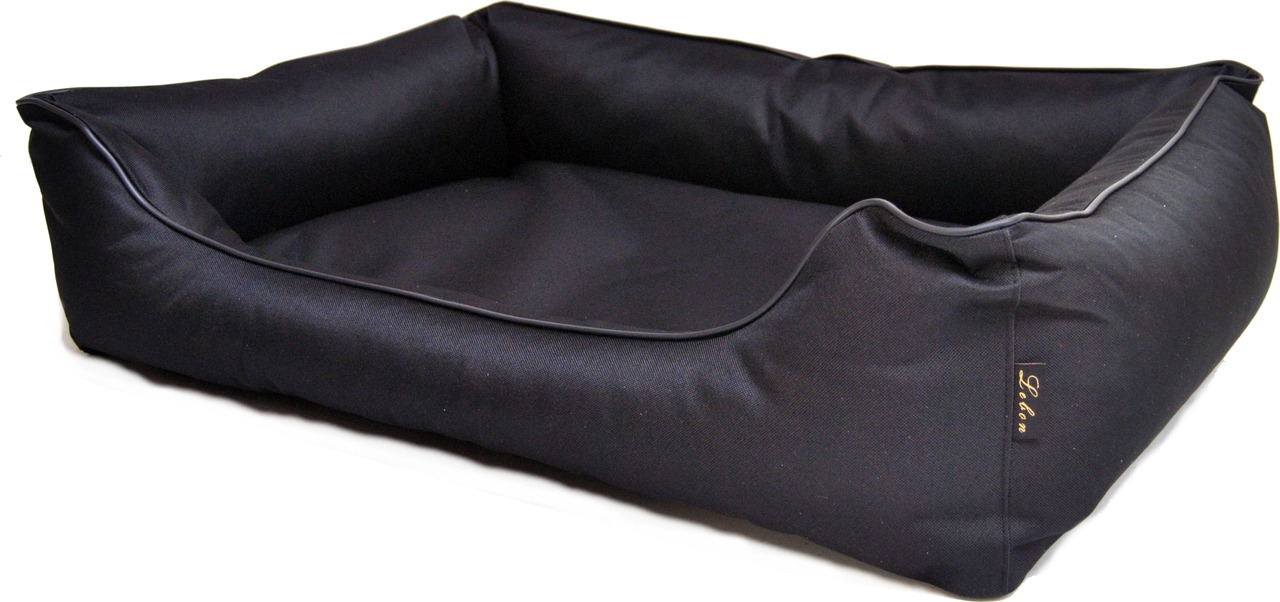 Hundebett LEBON, für alle Hunde, schwarz, weiche Liegefl., erh. Ränder, robust, leicht zu reinigen, ideal innen, gemütl. Rückzugsort.