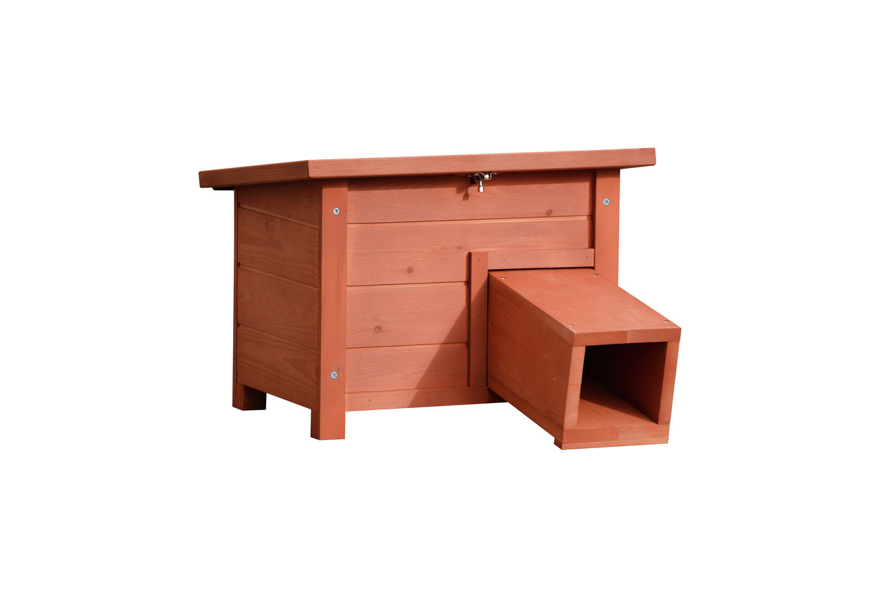 AK 4Pets Hühnerstall für Kleintiere (Hühner), robustes Holz, Schutz vor Witterung, ideal für kleine Gruppen, Maße auf Bild sichtbar.