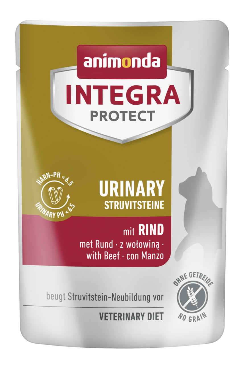 Animonda Integra Protect Urinary, Katzen-Nassfutter, Rind, getreidefrei, gegen Struvitsteine, optimaler Harn-pH 