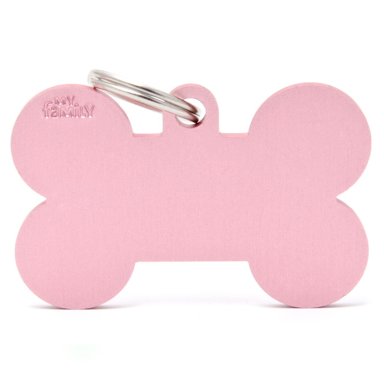 MY FAMILY Basic Bone Aluminum Tag XL pink Hundemarke
